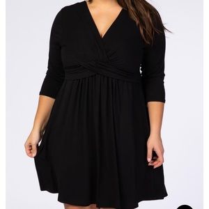 PinkBlush Black Wrap Dress